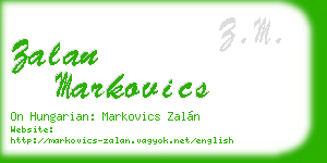 zalan markovics business card